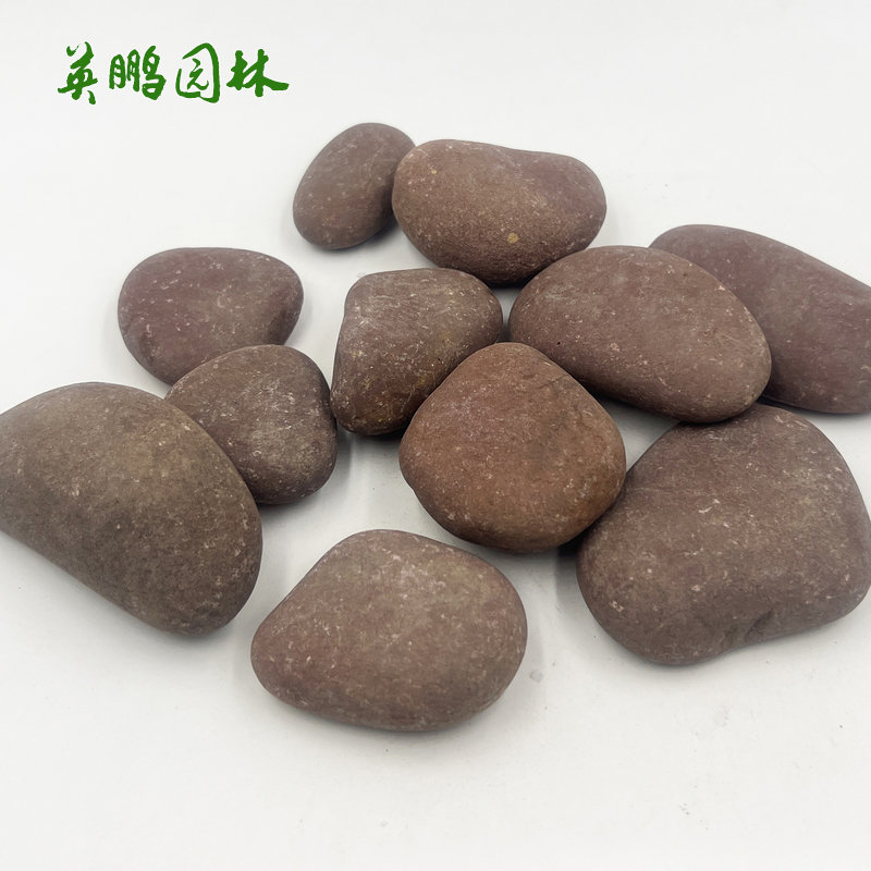 楼盘贴墙用鹅卵石 公园地面铺路文化石 英鹏石厂红色雨花石